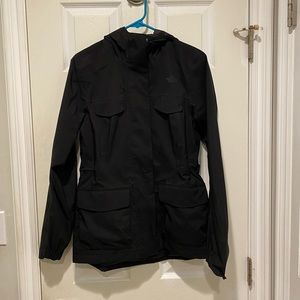 North Face Cinched Waist Black Rain Jacket